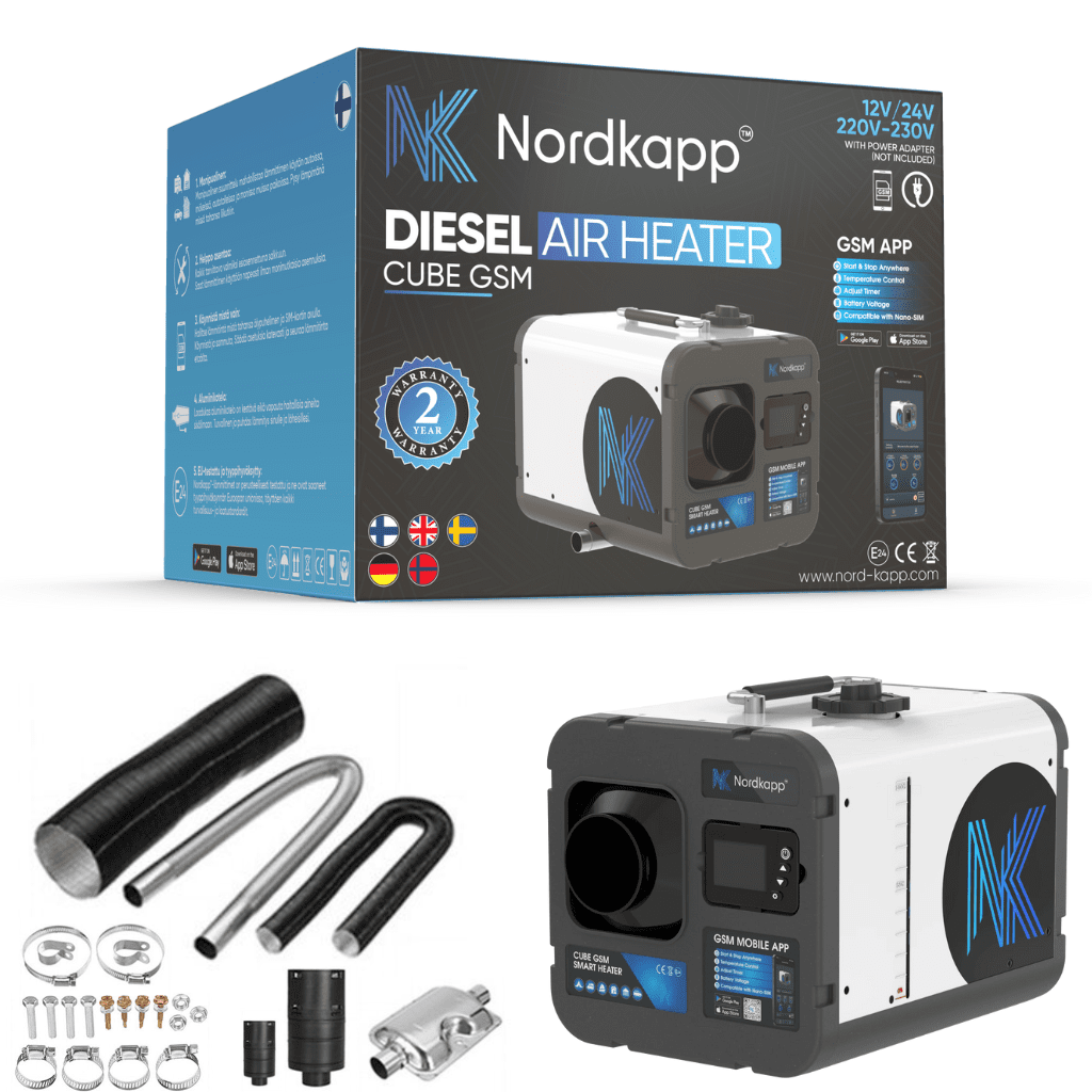 Nordkapp™ Cube GSM Diesel-Ilmalämmitin 5kW & 8kW 12V/24V - 230V | Autotavara.com