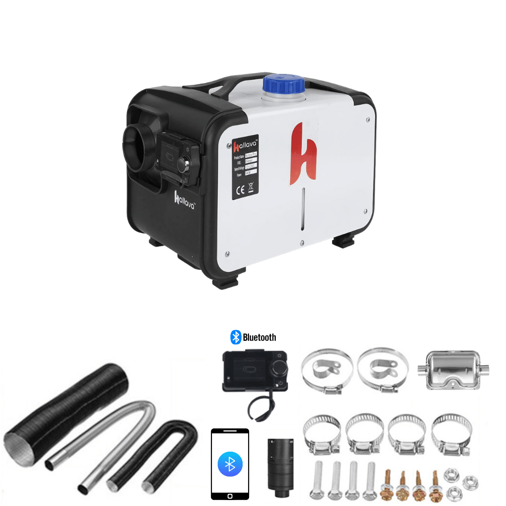 HALLAVA™ Airbox Pro Bluetooth 8KW 12V & 230V - 2025 diesel ilmalämmitin + 230V-virtalähde