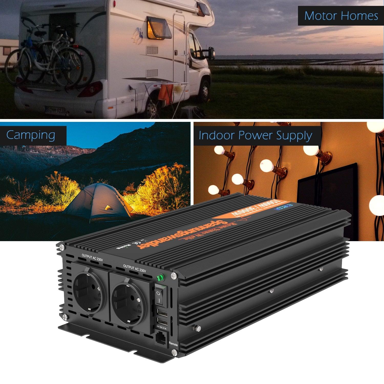 Dark Slate Gray EDECOA 2500W/5000W puhdas siniaaltoinvertteri 12V