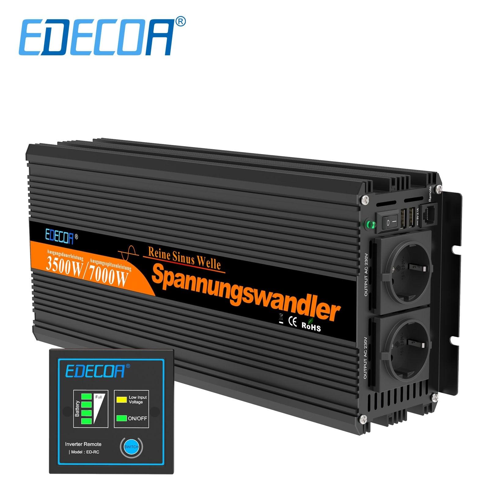 Dark Slate Gray EDECOA Puhdas siniaaltoinvertteri 12V 3500W/7000W