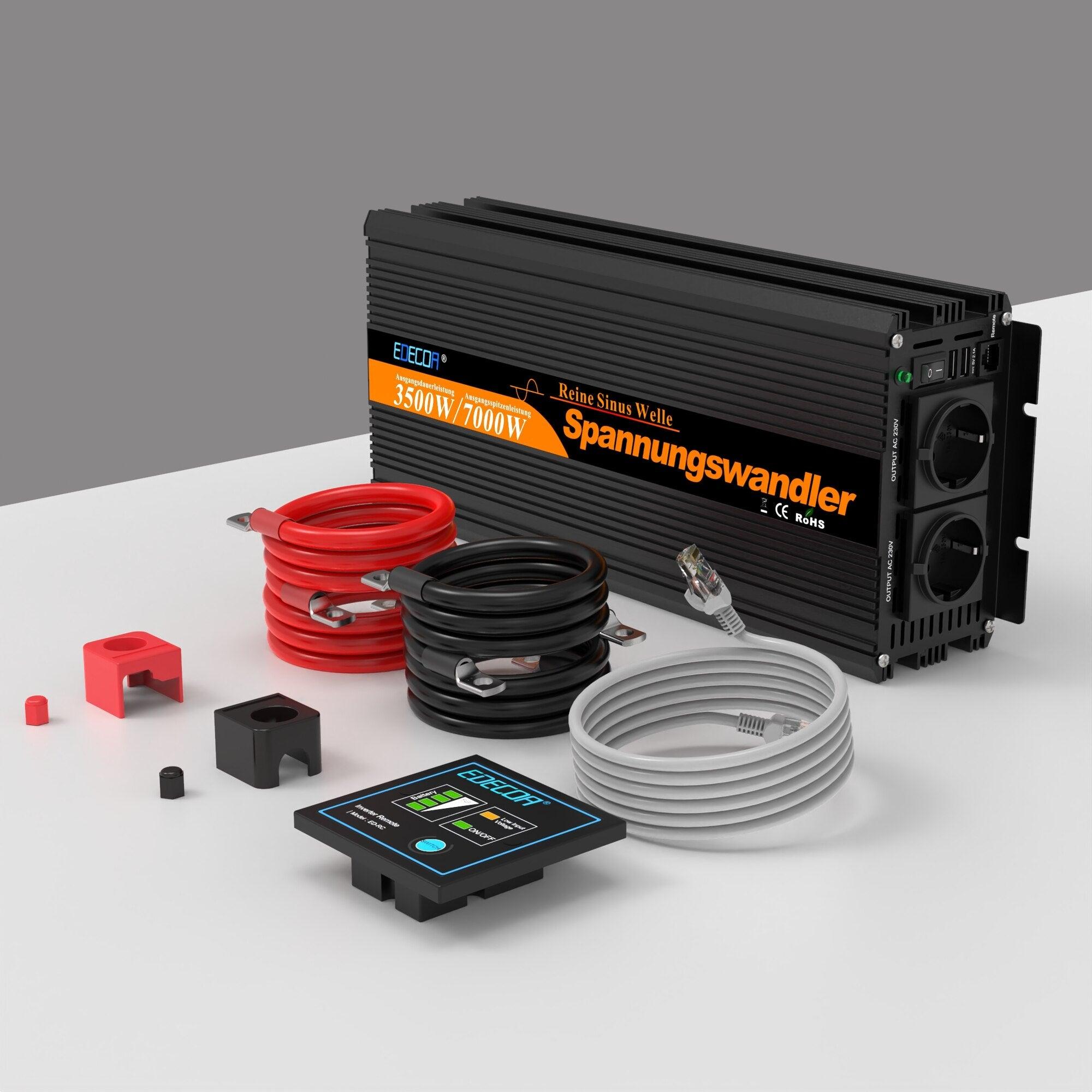 Gray EDECOA Puhdas siniaaltoinvertteri 12V 3500W/7000W