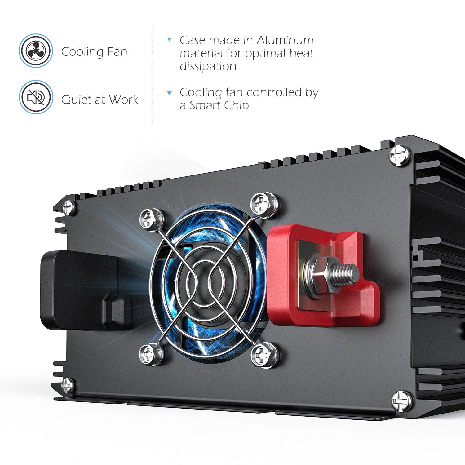 Dark Slate Gray EDECOA Puhdas siniaaltoinvertteri 12V 3500W/7000W