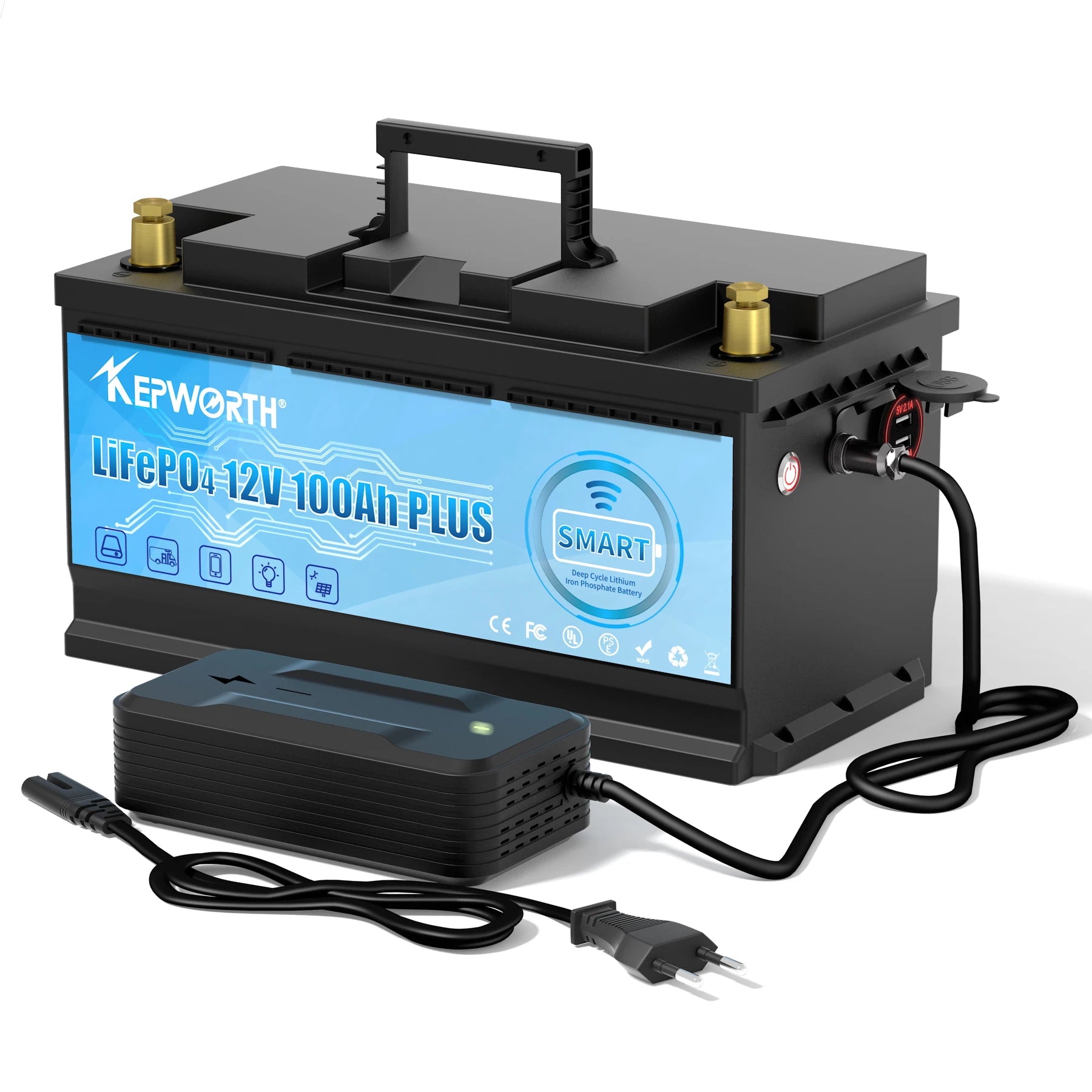 LiFePO4 50+Ah-200Ah Litium-batteri, 12V & 24V & 48V