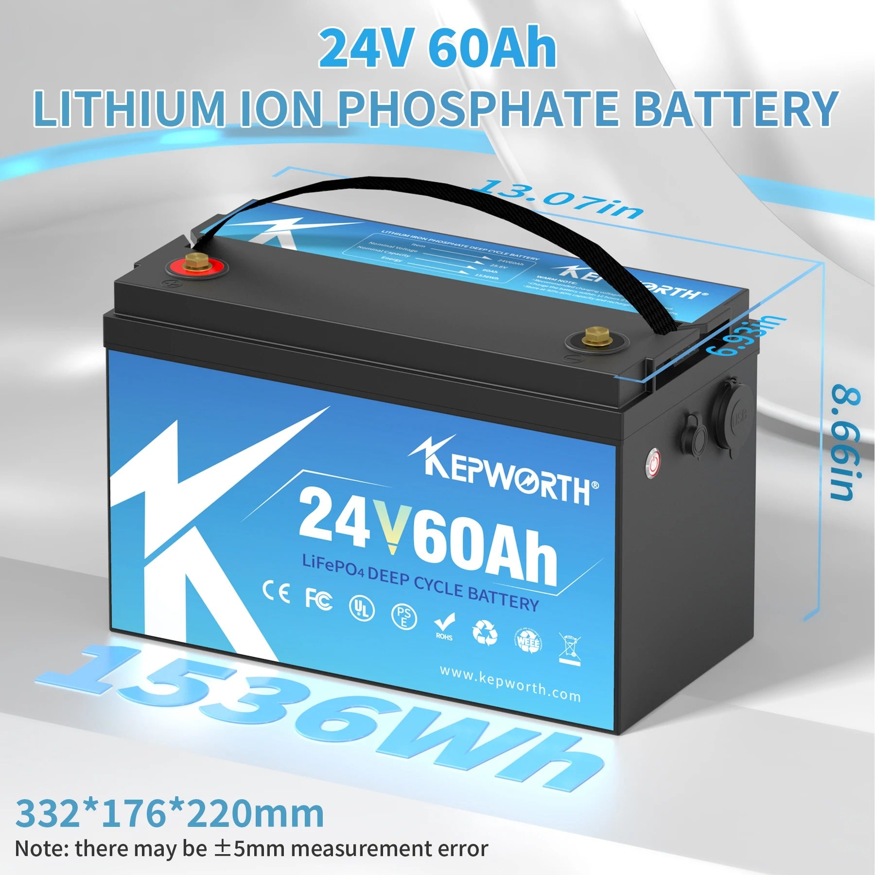 LiFePO4 50+Ah-200Ah Litium-batteri, 12V & 24V & 48V